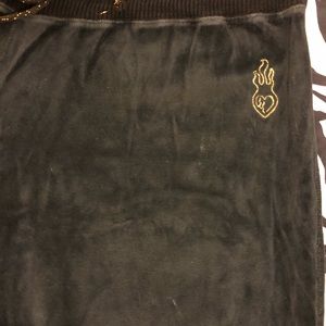 TORRID “Old School” black wide leg velour pants. Sz 4